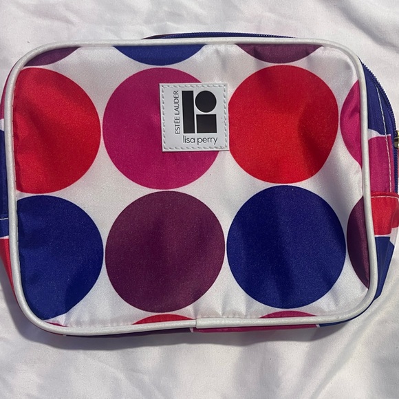 Estee Lauder Red and Purple Cosmetic Bag - Picture 1 of 3